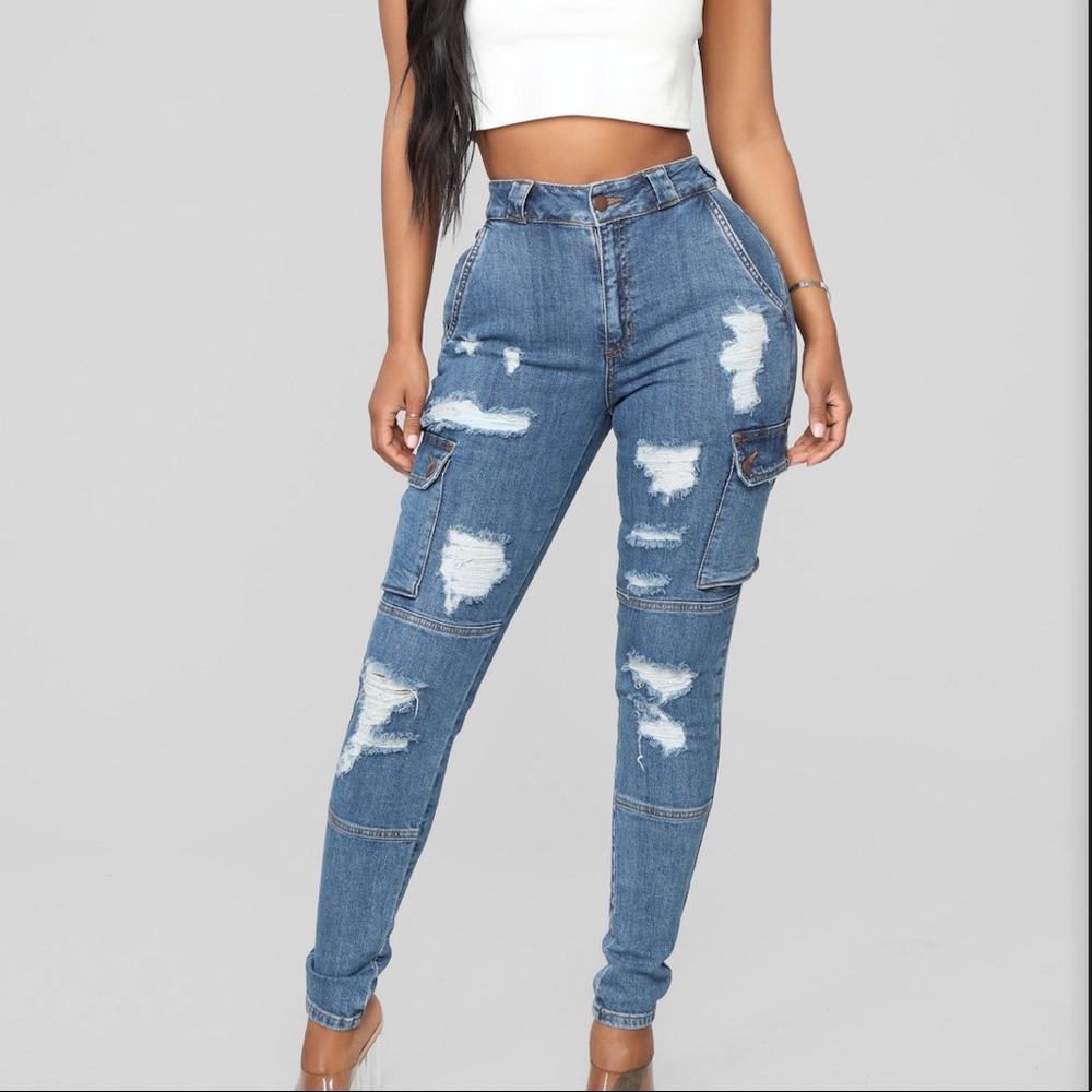 HW blue cargo jeans